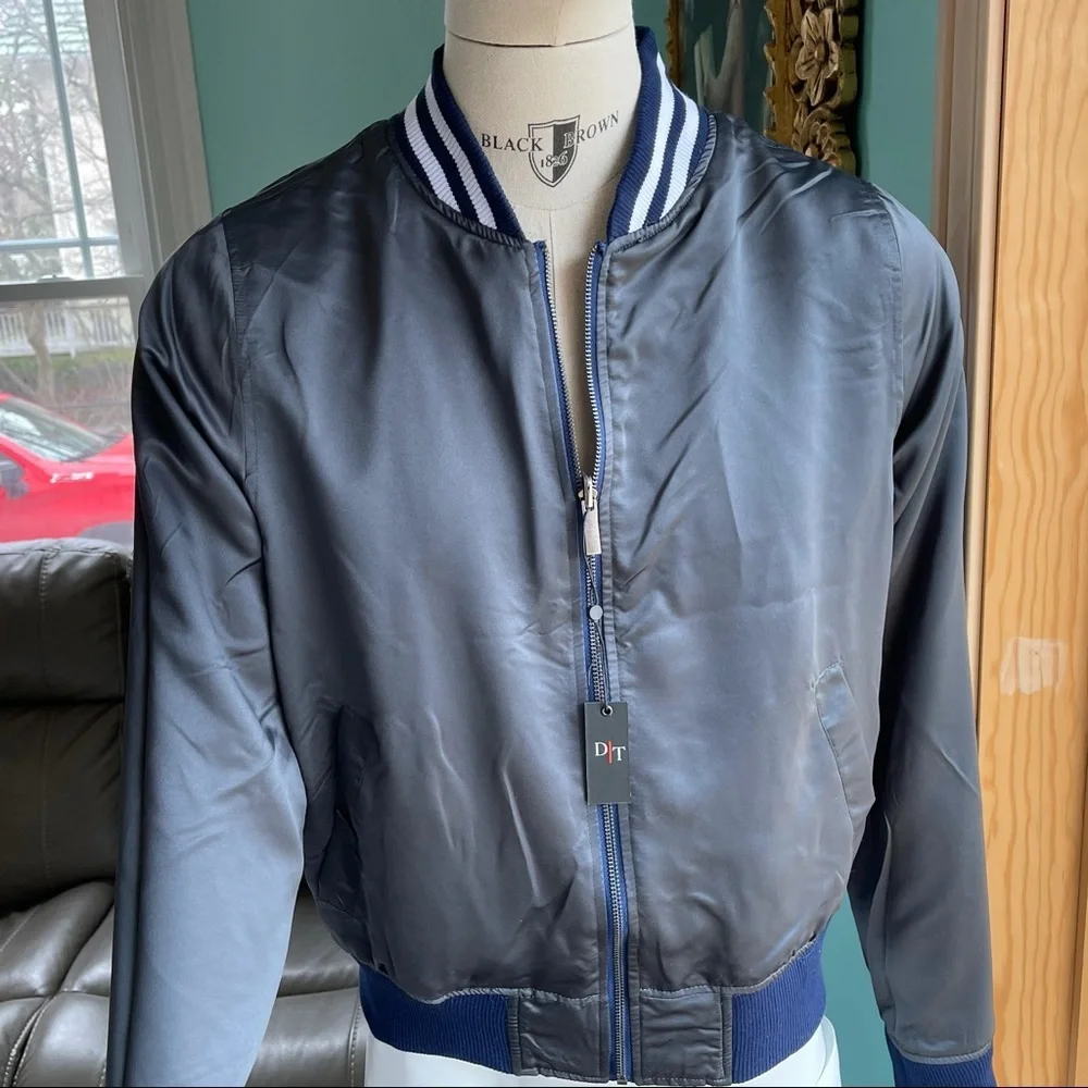 Del Toro, New, Men, Satin Bomber Reversible Jacket